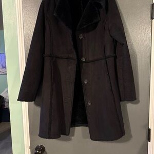 Denali Ladies Warm and Cozy Black Faux Shearing Coat